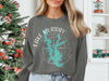 Grey sweatshirt with Lake Murray Oklahoma map and compass graphic.
