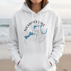 White hoodie with "Nickajack Lake Tennessee" text and map graphic.