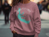 Rose sweatshirt with Arkabutla Lake Mississippi map and compass graphic.