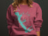Cedar Creek Lake map and compass design on a maroon sweatshirt.