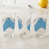 Three glasses with blue Little Turtle Lake maps and text "Little Turtle Lake Minnesota".