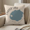 Crater Lake Oregon map on a decorative pillow.
