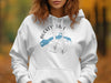 White hoodie with Buckeye Lake map and compass graphic, with "Ohio" text.