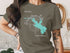 Whiskeytown Lake California map graphic on gray t-shirt.