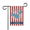 Garden flag with red and white stripes, Brooks and Hess Lake map, and "The Smith Family."