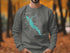 Sweatshirt with map of Lake San Pablo, California and compass rose.