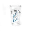 Glass with Smithville Lake map and compass design, Missouri.