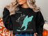 Black sweatshirt with a teal map of Snow Lake, Washington, and compass rose.