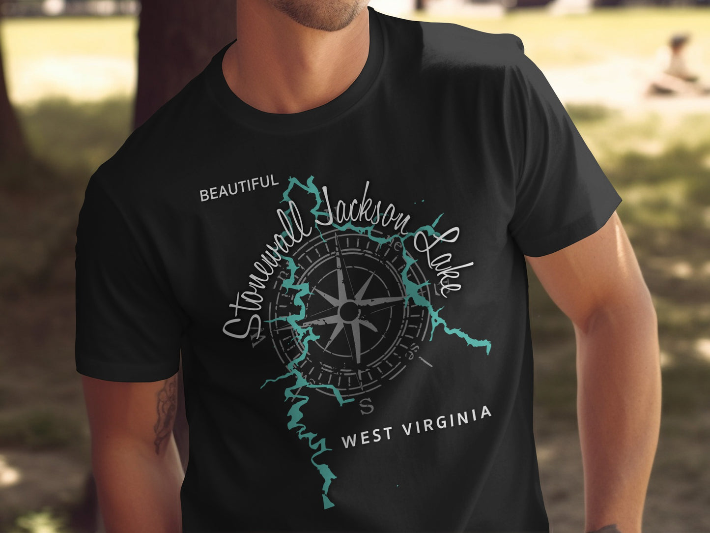 Stonewall Jackson Lake West Virginia Map Design T-Shirt or Sweatshirt