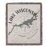 Lake Wisconsin map design with compass rose and text "Lake Wisconsin" and "Wisconsin".