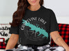 Black t-shirt with "Grapevine Lake Texas" map and compass graphic.