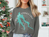 Grey crewneck sweatshirt with "Willow Springs Lake Arizona" graphic and compass design.
