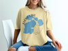 Yellow t-shirt with Floyd Lake Minnesota map and compass graphic.