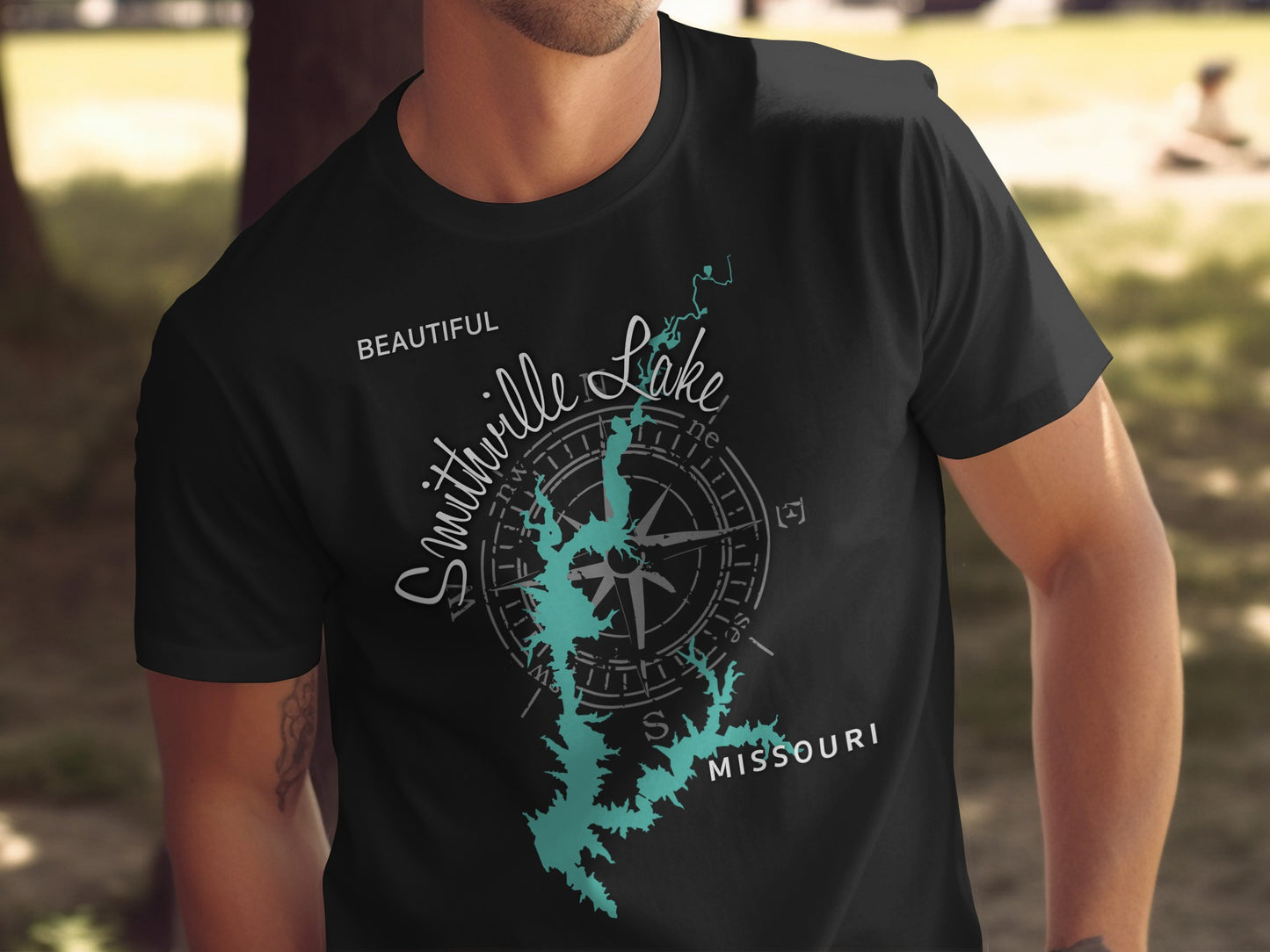 Smithville Lake Missouri Map Design T-Shirt or Sweatshirt