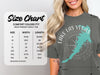 Comfort Colors 1717 heavyweight adult tee size chart with width and length measurements.