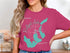 Reelfoot Lake Tennessee map with compass rose on a pink t-shirt.