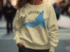 Light yellow crewneck sweatshirt with Lake Gregory California map and compass design.