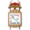 Wooden sled ornament with "Merry Christmas from Skaneateles Lake" text.