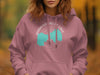 Rose hoodie with a teal map graphic and "Diamond Valley Lake California" text.