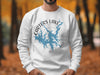 White sweatshirt with Carters Lake Georgia map and compass design.