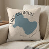 Lake Calhoun Georgia map design on a square throw pillow.