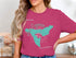 Pink t-shirt with "Beautiful Lake Cuyamaca California" map graphic and compass rose.