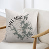 Lake Martin Alabama compass design on a linen pillow.