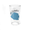 Glass with map of Lake Monroe and text "LAKE MONROE FLORIDA".