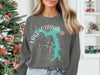Dark grey sweatshirt with turquoise Lake Lotawana, Missouri map and compass graphic.