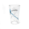 Clear glass pint glass with "Lake Havasu Arizona" map design and compass graphic.
