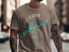 T-shirt with "Lake Icaria Iowa" text and compass graphic and lake outline.