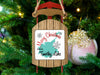 Sled-shaped ornament with "Merry Christmas From Timothy Lake" text and a map silhouette.