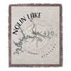 Nolin Lake map design with compass rose and Kentucky text.