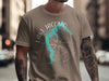 Brown t-shirt with Lake Jacomo, Missouri map and compass design.