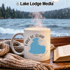 White mug with Lake St. Clair map and Michigan text.