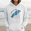 White hoodie with Lake Louise map and compass graphic and Banff text.