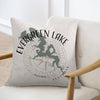 Pillow with Evergreen Lake map design and compass rose, reads "Evergreen Lake Illinois".
