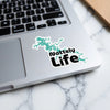Nottely Life sticker featuring a teal lake outline and bold text on a laptop.