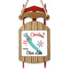 A decorative wooden and metal sled ornament featuring a map of Otisco Lake and the text Merry Christmas From Otisco Lake.