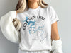 White t-shirt with blue Cave Run Lake map and compass graphic. Kentucky text visible.