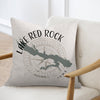 Pillow with Lake Red Rock Iowa map and compass design