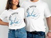 White t-shirts with "Lake Shasta California" and a compass rose graphic.