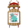 Sled ornament with "Merry Christmas From Ossipee Lake" text and teal map graphic.