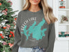Gray sweatshirt with Leech Lake Minnesota map graphic and compass rose.