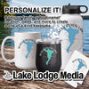 Mug, tumbler, water bottle, and coaster with Black Canyon Lake map graphics.