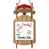 Sled ornament with "Merry Christmas FROM Cherokee Lake" and snowflakes.