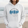 White hoodie with "Grand Lake St. Marys Ohio" and compass graphic.