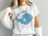 Graphic t-shirt with "Mono Lake California" text and blue lake map design.