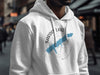 White hoodie with Sardis Lake Mississippi printed on it with a compass rose.