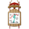 Sled ornament with "Merry Christmas From Barlow Lake" and a teal lake outline.
